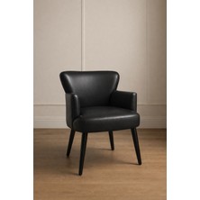 Azra Mobilya Roma Siyah Deri Modern Berjer Koltuk | Tekli Koltuk – Şık ve Konforlu Oturma Alanı