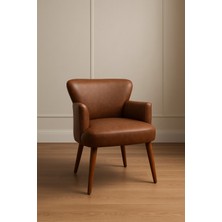 Azra Mobilya Roma Acı Kahve Deri Modern Berjer Koltuk | Tekli Koltuk – Şık ve Konforlu Oturma Alanı