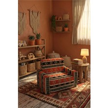 Lensa Home Çocuk Koltuğu Komple Sünger Katlanabilir Yataklı Minder Yatak (0-4 Yaş) Siyah Kilim Desen