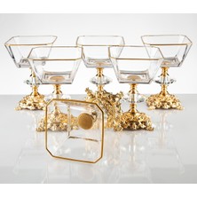 Elta Collection 6 Lı Krn Metal Ayaklı Çerezlik Kelebek - Siyah ve Beyaz Çiçek Seçenekleri ile