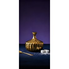 Elta Collection Titanyum Gold Kaplama Cam Şekerlik – Lokumluk, Reçellik, Sunumluk 13 cm