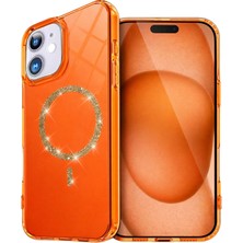 AK-SA-STR Newface Apple Iphone 11 Live Diamond Magsafe Kapak - Turuncu