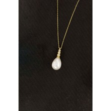 Else Silver 925 Ayar Gümüş Süzme Damla Inci Kolye