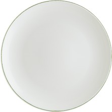 Bonna Retro Gourmet 12 Adet 27 cm Yeşil Kenar Çizgili Porselen Düz Tabak