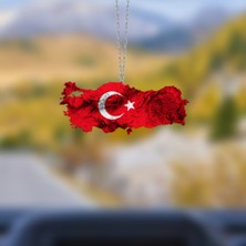 Prtp-Prototip Elektronik & Hobi Araba Ayna Süsü, Araba Süsü, Çanta Aksesuarı - Türkiye Haritası - Pleksi Malzeme, Uv Baskılı - 002
