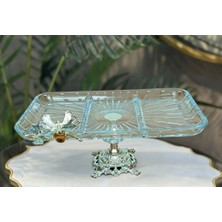 Elta Collection Lüx Hediyelik Metal Ayaklı Gümüş Dikdörtgen Kelebekli Sunumluk Kurabiyelik - Yeni Serisi