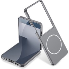 Roketcim Samsung Galaxy Z Flip 7 Kılıf Wireless Şarj Özellikli Kıpta M-Safe Kapak