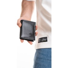 Sannora Bags Erkek Çok Bölmeli Siyah Kartlık Cüzdan Kağıt Para Bölmeli