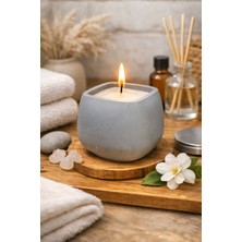 Japon Kiraz Çiçeği Kokulu Beton Mum - Ev Yapımı Dekoratif & Hediyelik Mum 1 Adet