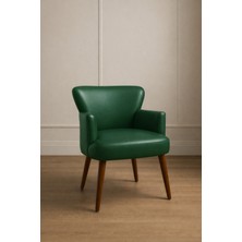 Azra Mobilya Roma Yeşil Deri Modern Berjer Koltuk | Tekli Koltuk – Şık ve Konforlu Oturma Alanı