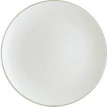 Bonna Retro Gourmet 12 Adet 25 cm Yeşil Kenar Çizgili Porselen Düz Tabak