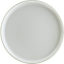 Bonna Retro Hygge 6 Adet 28 cm Yeşil Kenar Çizgili Porselen Düz Tabak