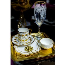 Elta Collection Elit Home Özel Tasarım Porselen Gold Detaylı Sunumluk&hediyelik Kahve Yanı Lokumluk&şekerlik