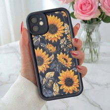 Fibaks Apple iPhone 11 Kılıf Yumuşak Dokulu Ayçiçeği Desenli Yumuşak Kamera Korumalı Silikon Kapak