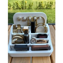 Takı, Saat ve Kozmetik Organizeri - Şık ve Modern Tasarım, Mükemmel Fonksiyonellik Beyaz