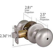 753319 2-Way Latch Privacy Knob, Satin Nickel Finish