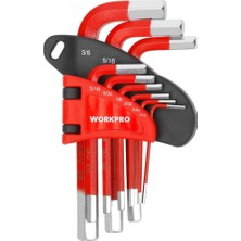 WP222016 9 Parça Kısa Boy Cr-V Inç Profesyonel Allen Anahtar Takımı