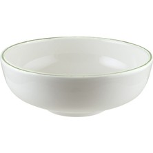 Bonna Retro Hygge 12 Adet 14CM Yeşili Kenar Çizgili Porselen Kase