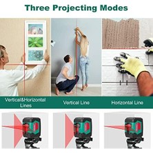 Çapraz Çizgili Lazer, Çizgi Lazeri, Kendiliğinden Hizalanan 15 M, Çift Lazer Modüllü, 360° Değiştirilebilir, Yatay/dikey Tutucu, Koruyucu Çanta ve 2 x Aa Pil, IP54 Koruma Seviyesi
