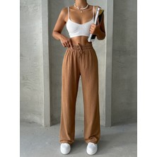 Bejna Kadın Beli Lastikli Palazzo Pantolon