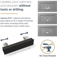 Klasik Kıvrımlı Ayarlanabilir Dolap Çekeceği, 2 Inç Ila 8-13/16 Inç, 5'li Paket, Şampanya Bronz P43968K-CZ-CP