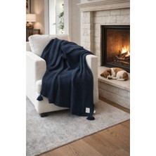 Miespiga Coco Pirinç Örgü Ponponlu Triko Tv Battaniyesi Throw Koltuk Şalı