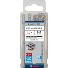 Profesyonel Metal Matkap Ucu Hss-G Bilenmiş (10 Adet) Çap: 5.2/toplam Uzunluk Mm: 86