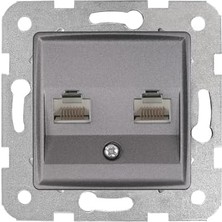 Granit Grisi Ikili Data Cat6 Mekanizma ve Kapak