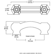 Victorian Dolap Kulbu, 7.6 cm Aralıklı, Şeffaf, 5'li Paket