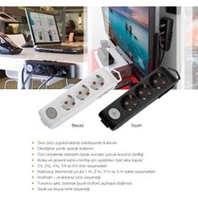 3lü Anahtar-Topraklı Kablolu Çocuk Korumalı 3m Priz