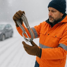 Çelik Çekme Halatı, 3,5 Metre, 6‑8 mm Kalınlık, Izoleli, Dayanıklı Araç Kurtarma Halatı, Oto Yük Çekme Halatı, Güvenli ve Uzun Ömürlü Kullanım
