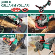 Akülü Açılı Taşlama Makinesi 18 V, Disk Çapı 115 Mm, Rölanti Devri: 8500 Dev/dak, Kesme Diski Akülü Açılı Taşlama Makinesi, Kesme ve Taşlama Için, Kilitleme Şalteri