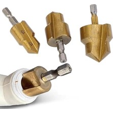 3'lü Hss Kaplamalı Koni Delme Aparatı – Titanyum Kaplama – Metal Sac, Plastik, Boru ve Levha Için Delici (15-19MM, 24-31MM, 18-24MM)