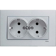 Gümüş Ikili Toprakli Priz Çarpma Karşıtı Çocuk Korumalı