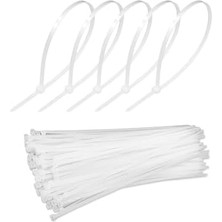 Plastik Kablo Bağı, 100 Adet, Dayanıklı, Kablo Tutturma Bağı, 6,6 Naylon, Kablo Kelepçesi, Tel Bağı Seti, Elektrik Tesisatı, Ofis, Ev Kullanımı Için Kablo Düzenleyici (Beyaz, 3,6X200 Mm)