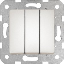 Sedef Beyaz Üçlü Anahtar Mekanizma ve Düğme