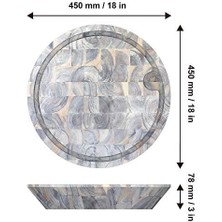 Real Wood Samurai Acacia Oval Kesme Tahtası Çok Amaçlı Mutfak Kasap Blokları (Organik Beyaz, 450 x 78 Mm)