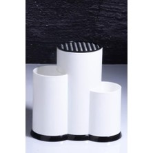 Porselen Diyarı Tezgah Üstü Bıçaklık Kepçelik ve Kaşıklık Düzenleyici Organizer Beyaz 30 x 34