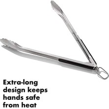 Good Grips Paslanmaz Çelik Uzun Barbekü Maşası, Dahili Şişe Açacaklı 47,5 cm - Sosis, Sebze ve Daha Fazlası Için