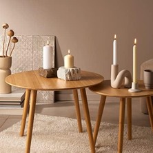 Fildişi Sütun Blok Mum, 7 Saat Yanma Süreli, 60/40MM (4'lü Paket)