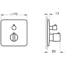 Suit U A42674 Termostatik Banyo Bataryası, Sıva Üstü, V-Box, Krom
