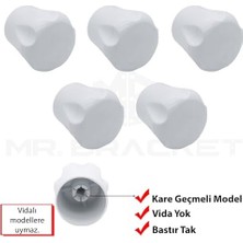 5-Adet Geçmeli Model Radyatör Vanası Başlığı - Geçmeli Petek Vana Kapağı - Vidasız Petek Musluk Kafası (Geçmeli)