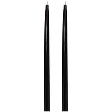 2'li Siyah Konik Şamdan Mum Seti