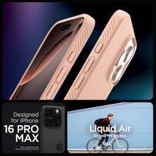 16 Pro Max ile Uyumlu Ince Kılıf Air Hava Kanalı Teknolojisi Askeri Sınıf Koruma Rose Titanium Dokulu Yüzey Kapak - ACS08687