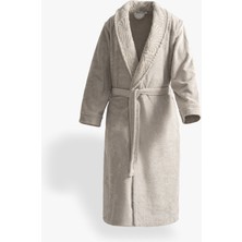 Green Black Fiorina Erkek Bornoz %100 Pamuk Jakarlı Bej