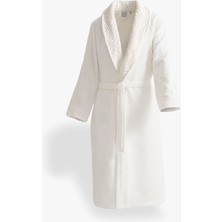 Green Black Fiorina Erkek Bornoz %100 Pamuk Jakarlı Krem