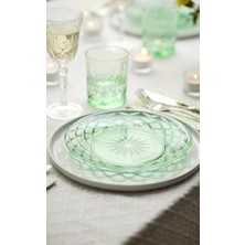 Glas Sorrento Cam Tabak 4 Adet Çap:21 cm Yeşil