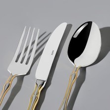 Adriana Altın 12 Kişilik 84 Parça Kutulu Çatal Kaşık Bıçak Takımı