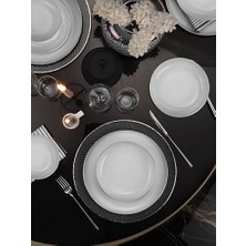 Porselen 18 Parça 6 Kişilik Yemek Takımı Platin