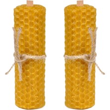 Ahşap Fitilli Doğal Bal Mumu 2'li Set